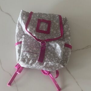 American Girl Pink and Gray Starry Backpack